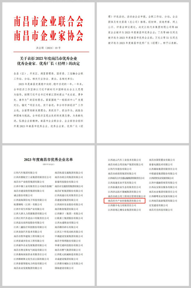 喜报！星空（中国）荣获“2023年度南昌市优秀企业”称号